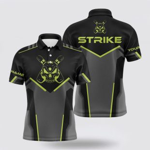 Retro Bowling Custom Name Bowling Team League Strike Bowling Polo Shirt